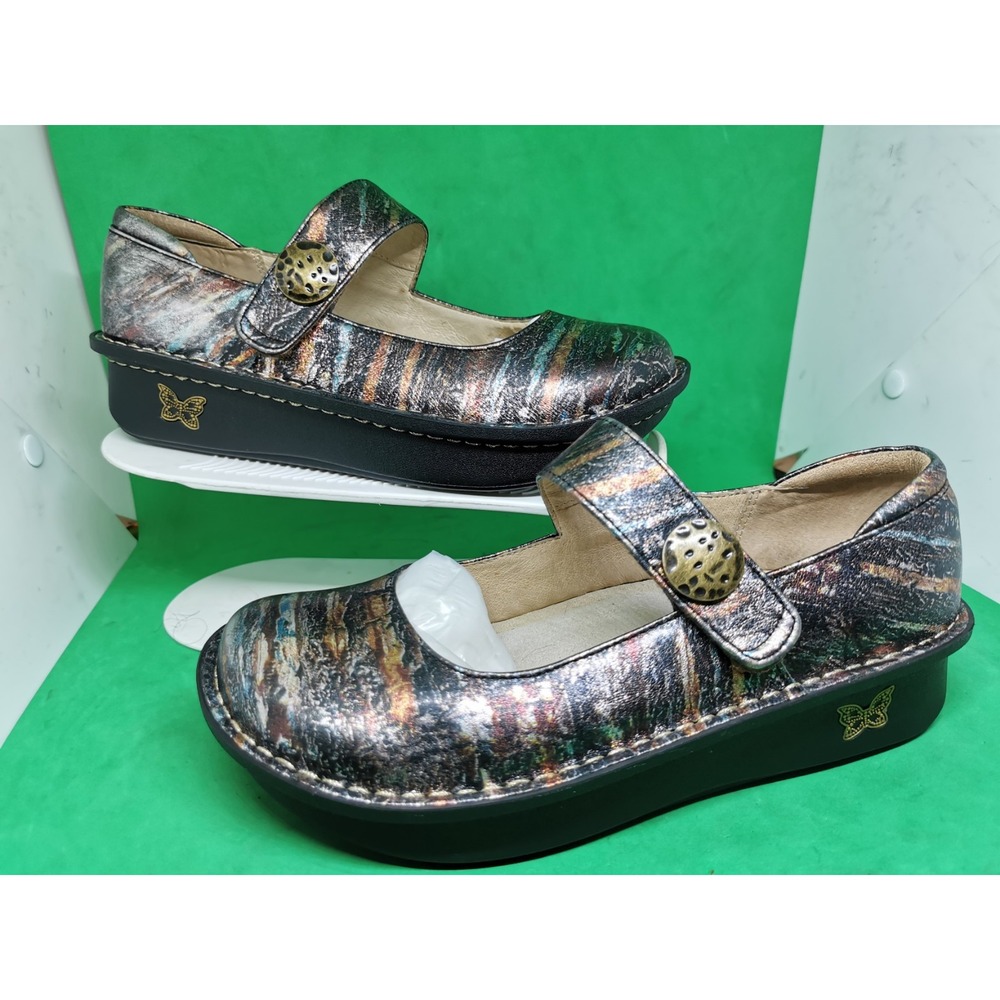Alegria Paloma PAL 506 Womens Mary Jane Metalic Leather Platform Sz 37 US 7 M